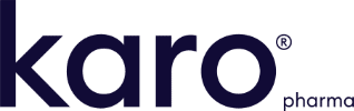 Karopharma logo, customer of binero. Karopharma logo, kund hos binero.