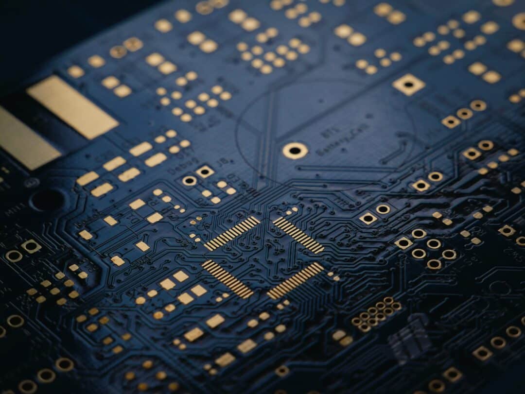 Close-up of a motherboard. Närbild på ett moderkort.