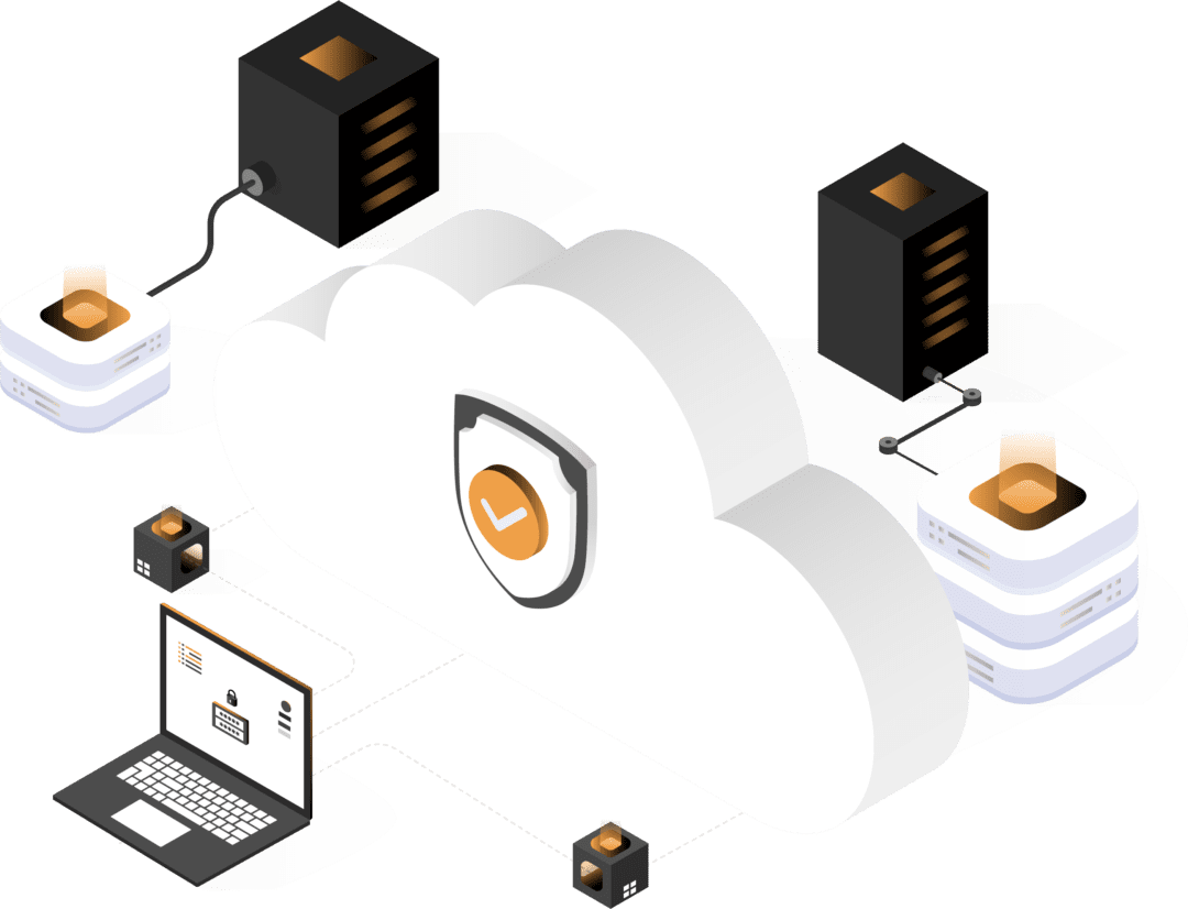 Abstract illustration of Cloud services. Abstrakt illustration av Molntjänster.