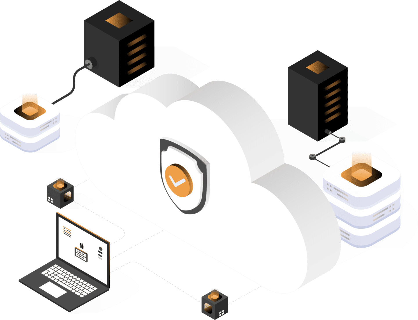 Abstract illustration of Cloud services. Abstrakt illustration av Molntjänster.
