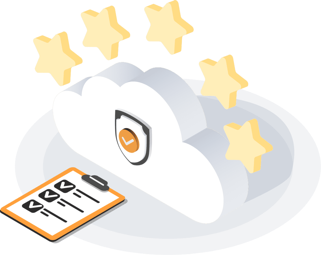 Illustration of clouds, stars and a form. Illustration av moln, stjärnor och ett formulär.