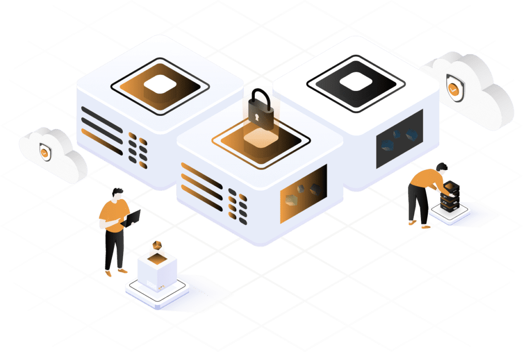 CaaS Container as a service, abstract illustration.